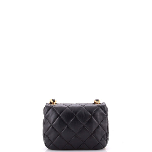 Lacquered Metal CC Flap Bag Quilted Lambskin Mini