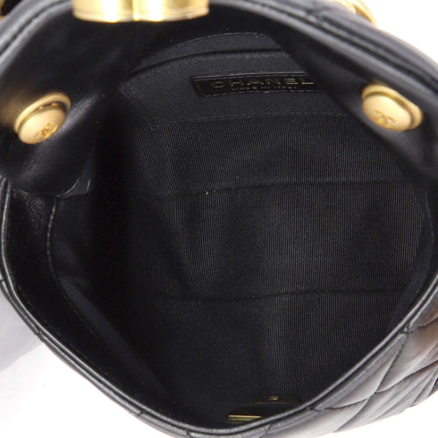 Lacquered Metal CC Flap Bag Quilted Lambskin Mini