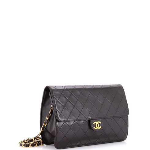 Vintage Clutch with Chain Quilted Leather Medium
