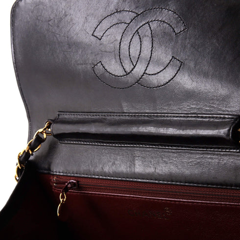 Vintage Clutch with Chain Quilted Leather Medium