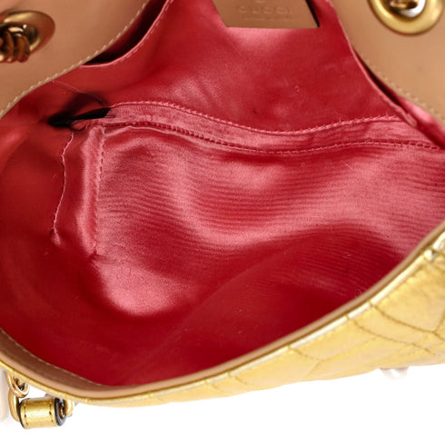 Pearly GG Marmont Flap Bag Embellished Matelasse Leather Mini