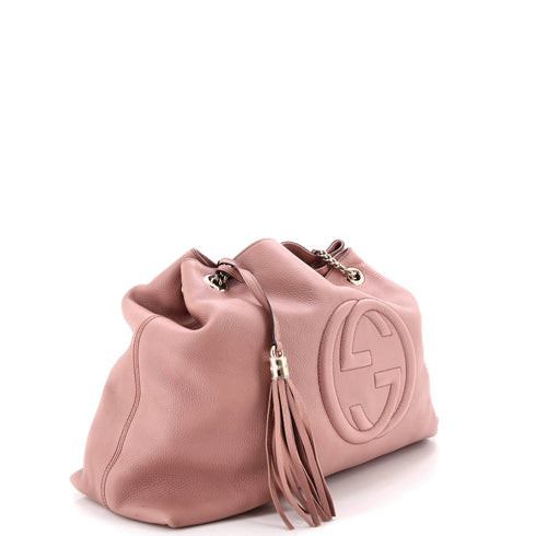 Soho Chain Strap Shoulder Bag Leather Large