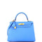 Kelly Handbag Bleu Paradis Epsom with Gold Hardware 28