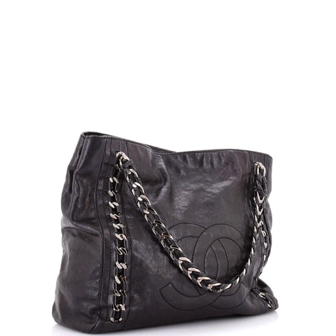 Modern Chain Tote Caviar North South