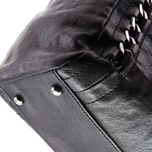 Modern Chain Tote Caviar North South