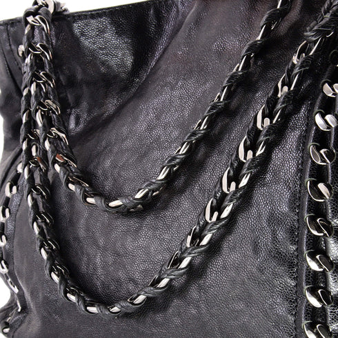 Modern Chain Tote Caviar North South