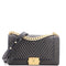 Boy Flap Bag Chevron Calfskin with Micro Chain Detail Old Medium