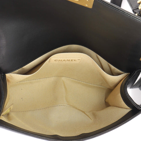 Boy Flap Bag Chevron Calfskin with Micro Chain Detail Old Medium