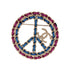 Chain Peace Sign CC Brooch Metal with Leather