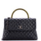 Coco Top Handle Bag Quilted Caviar with Lizard Medium