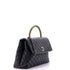 Coco Top Handle Bag Quilted Caviar with Lizard Medium