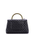 Coco Top Handle Bag Quilted Caviar with Lizard Medium