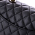 Coco Top Handle Bag Quilted Caviar with Lizard Medium