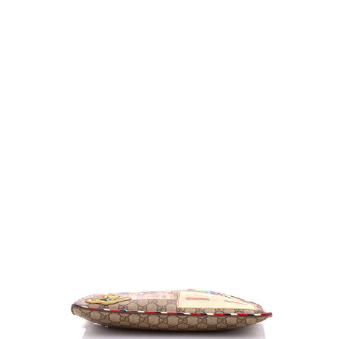 Courrier Pouch GG Coated Canvas with Applique