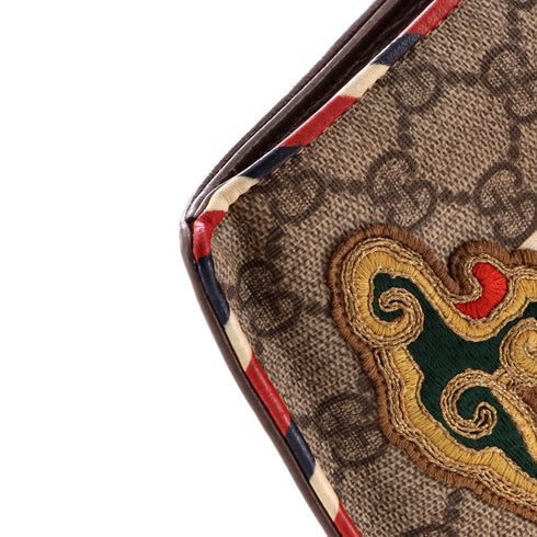 Courrier Pouch GG Coated Canvas with Applique