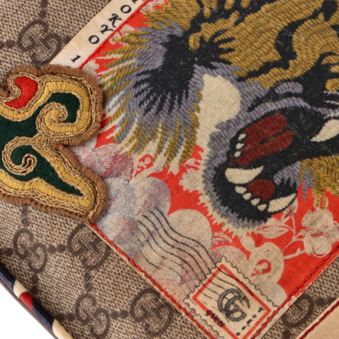 Courrier Pouch GG Coated Canvas with Applique