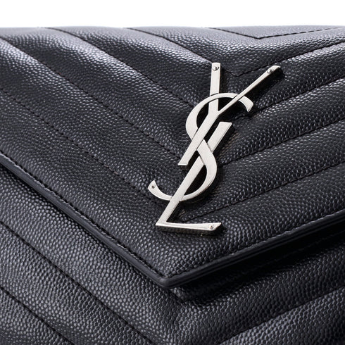 Classic Monogram Wallet on Chain Matelasse Chevron Leather Medium