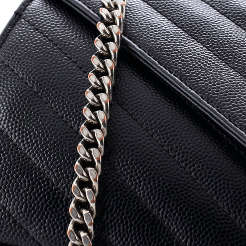 Classic Monogram Wallet on Chain Matelasse Chevron Leather Medium