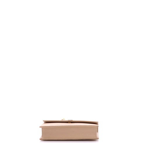 Classic Monogram Wallet on Chain Matelasse Chevron Leather Small