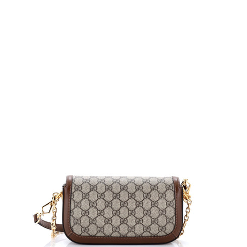 Horsebit 1955 Shoulder Bag GG Coated Canvas with Leather East West