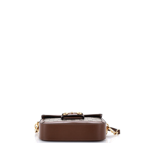 Horsebit 1955 Shoulder Bag GG Coated Canvas with Leather East West