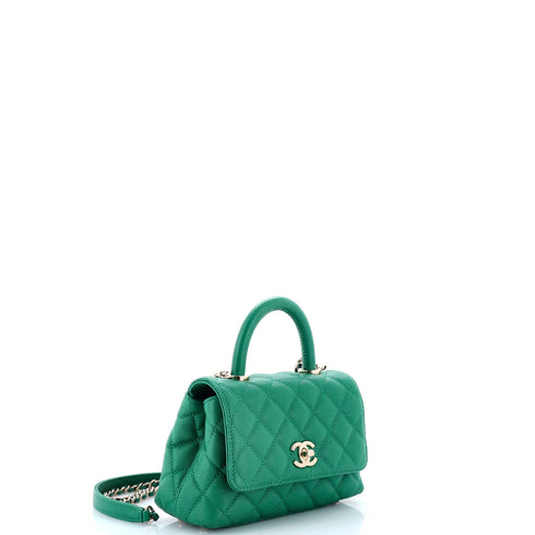 Coco Top Handle Bag Quilted Caviar Extra Mini