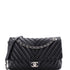 Double Stitch Flap Bag Chevron Lambskin Jumbo