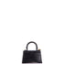 Hourglass Top Handle Bag Crocodile Embossed Leather XS