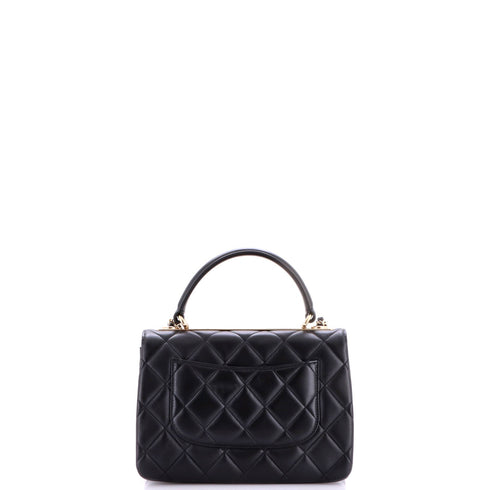Trendy CC Top Handle Bag Quilted Lambskin Small