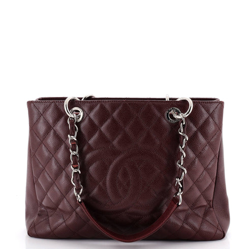 Grand Shopping Tote Quilted Caviar
