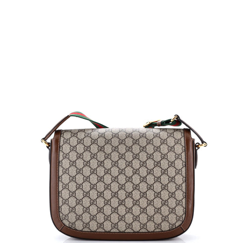 Horsebit 1955 Shoulder Bag GG Coated Canvas with Leather Large