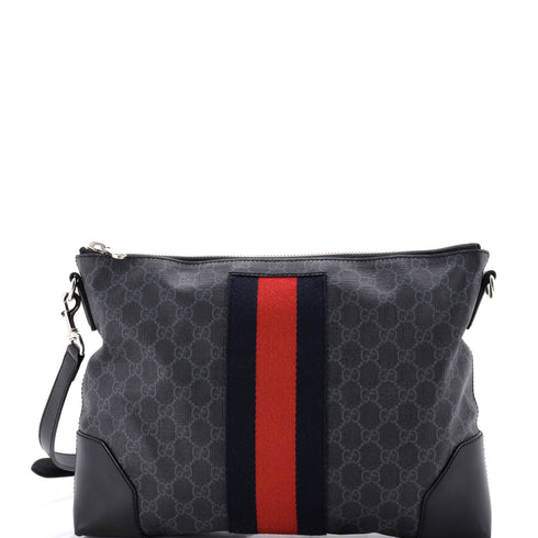 Web Zip Flat Messenger GG Coated Canvas Medium