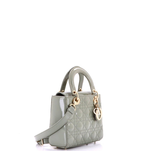 Lady Dior Bag Cannage Quilt Patent Small