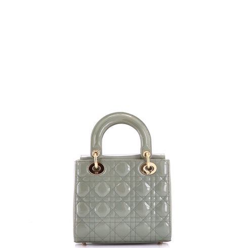 Lady Dior Bag Cannage Quilt Patent Small