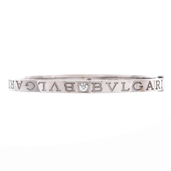 Bvlgari Bvlgari Bangle Bracelet 18K White Gold with 2 Diamonds