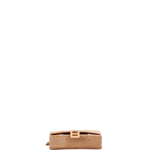 Hourglass Chain Wallet Suede with Crystals