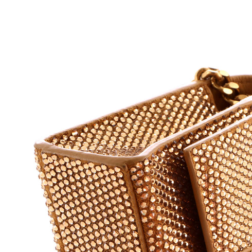 Hourglass Chain Wallet Suede with Crystals