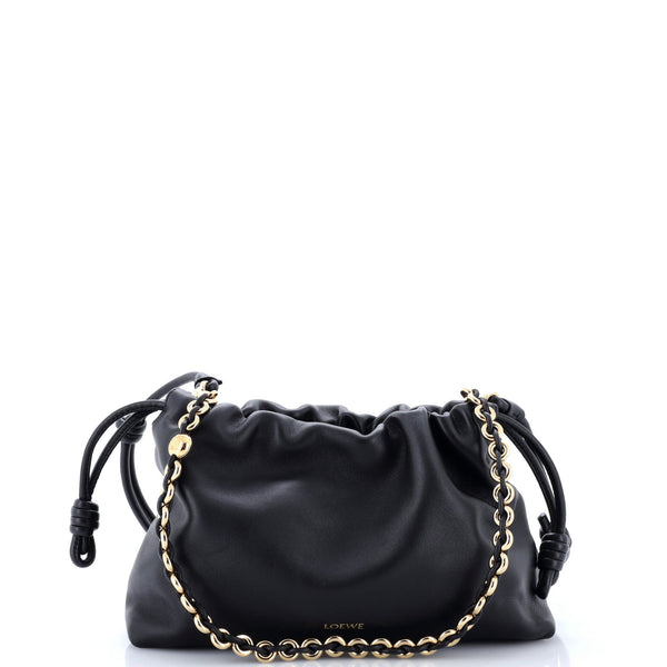 Flamenco Knot Chain Purse Bag Leather Medium