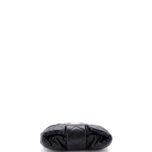 CC Bow Chain Shoulder Bag Quilted Leather Mini