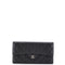 CC Gusset Classic Flap Wallet Quilted Caviar Long
