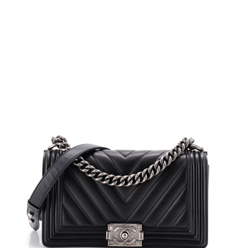 Boy Flap Bag Chevron Calfskin Old Medium
