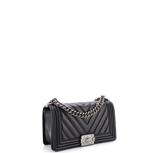 Boy Flap Bag Chevron Calfskin Old Medium