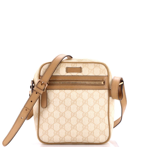 Front Zip Messenger GG Coated Canvas Small