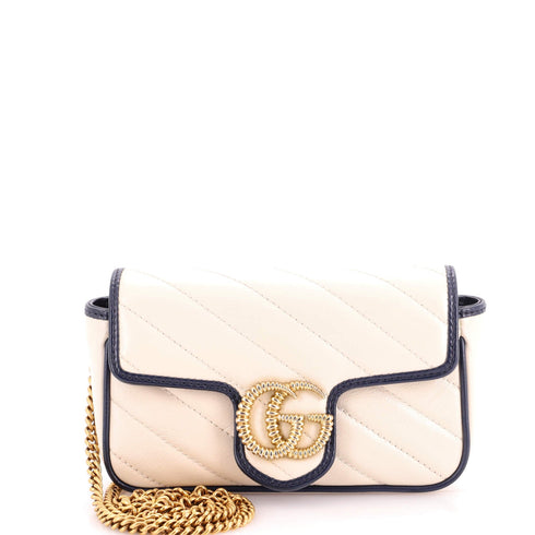 GG Marmont Flap Bag Diagonal Quilted Leather Super Mini