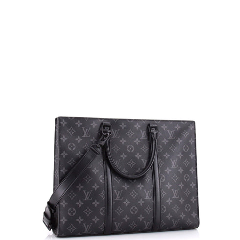 Sac Plat Zipper Tote Monogram Eclipse Canvas Horizontal