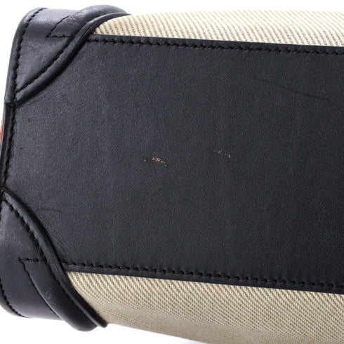 Bicolor Luggage Bag Canvas and Leather Nano