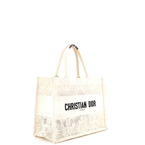 Book Tote Embroidered Lace Medium