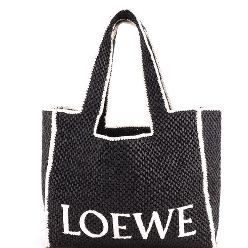 Paula's Ibiza Logo Tote Raffia Large