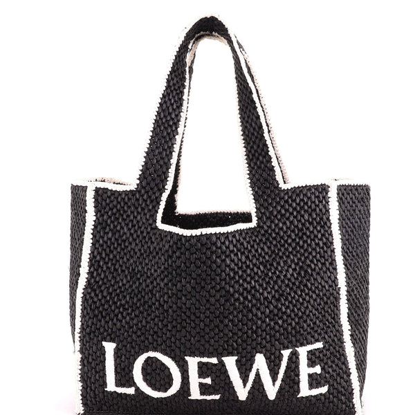 Paula's Ibiza Logo Tote Raffia Large