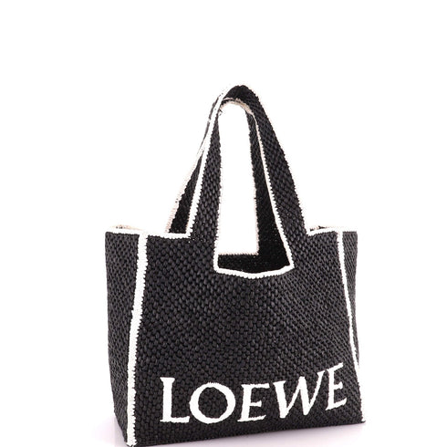 Paula's Ibiza Logo Tote Raffia Large